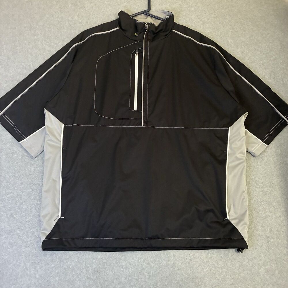 Men’s Antigua Desert Dry Xtra Lite Golf Pullover Windbreaker Jacket XL Black